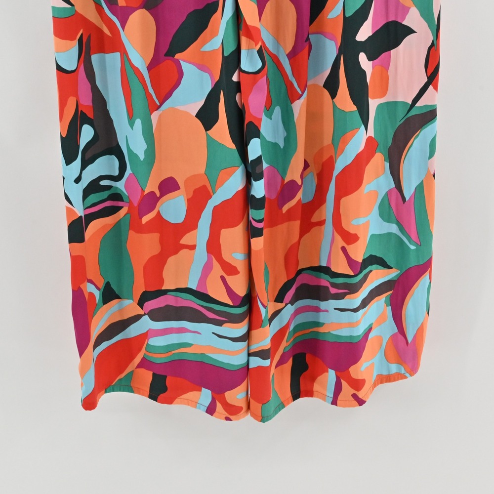 Rachel Zoe Tropical Wide Leg Pants Womens Sz M Multicolor Palazzo Elastic Waist‎ - Picture 12 of 13